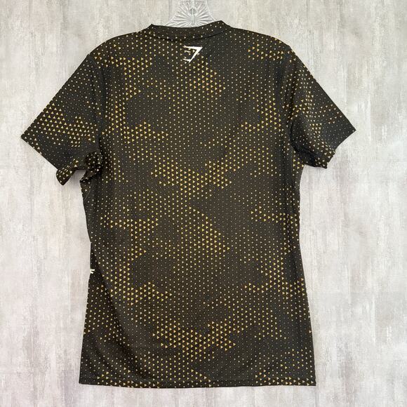 Gymshark Shirt Mens XS Yellow Volt Geometric Athleisure Fitness Gym Workout - Picture 3 of 14